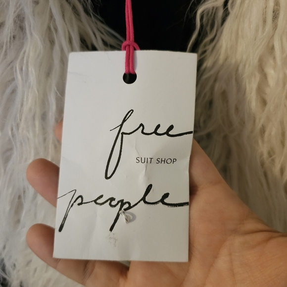 NWT Free People Vegan Midnight Train Duster Jacket Removable Faux Fur Size L - Picture 6 of 11